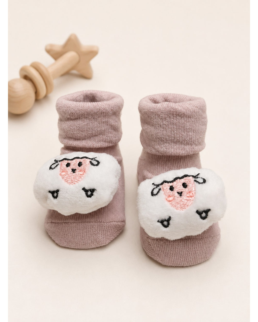ChiqChaps rust sheep face socks for kids
