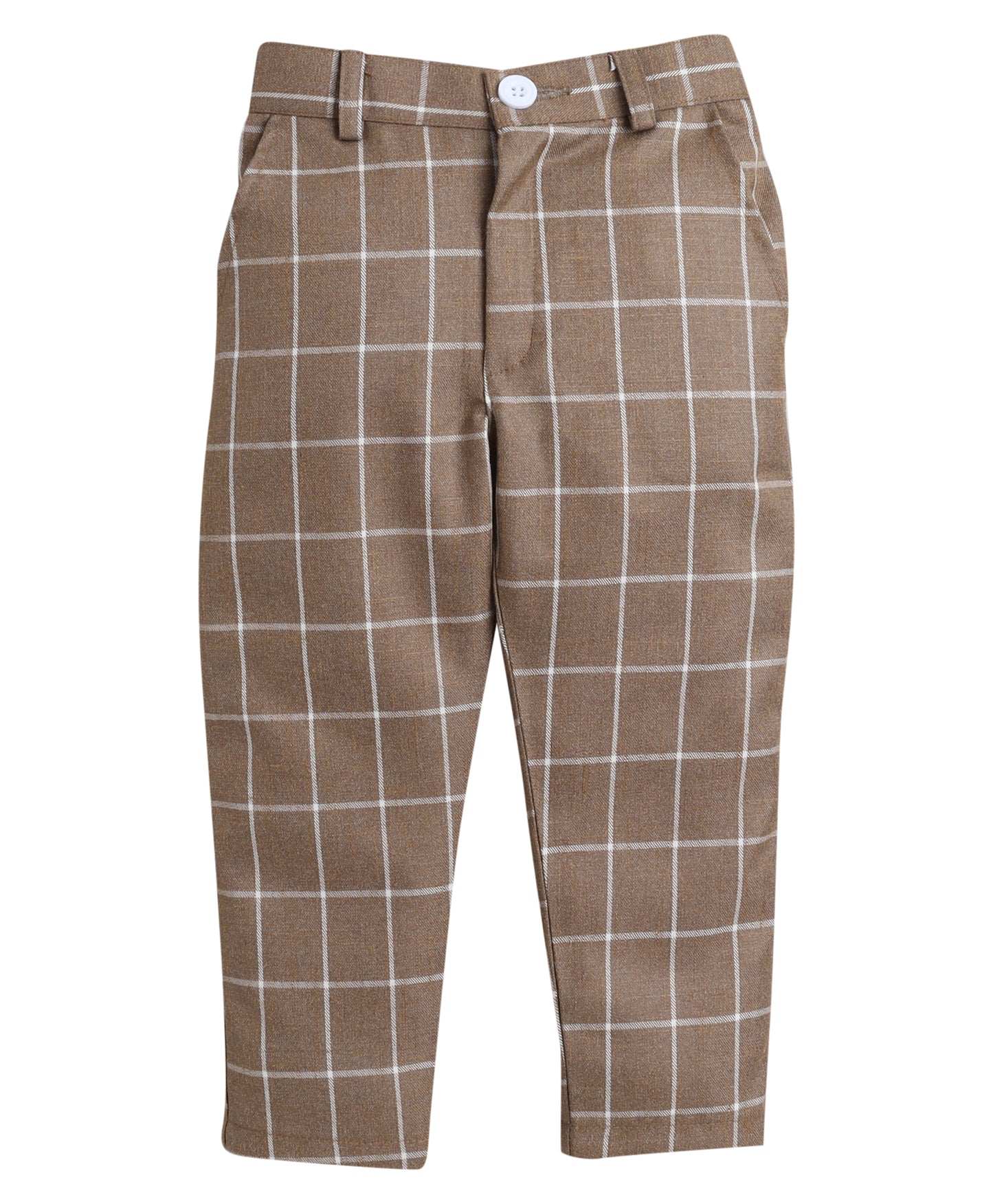 4076 Brown Checks Coat Suit