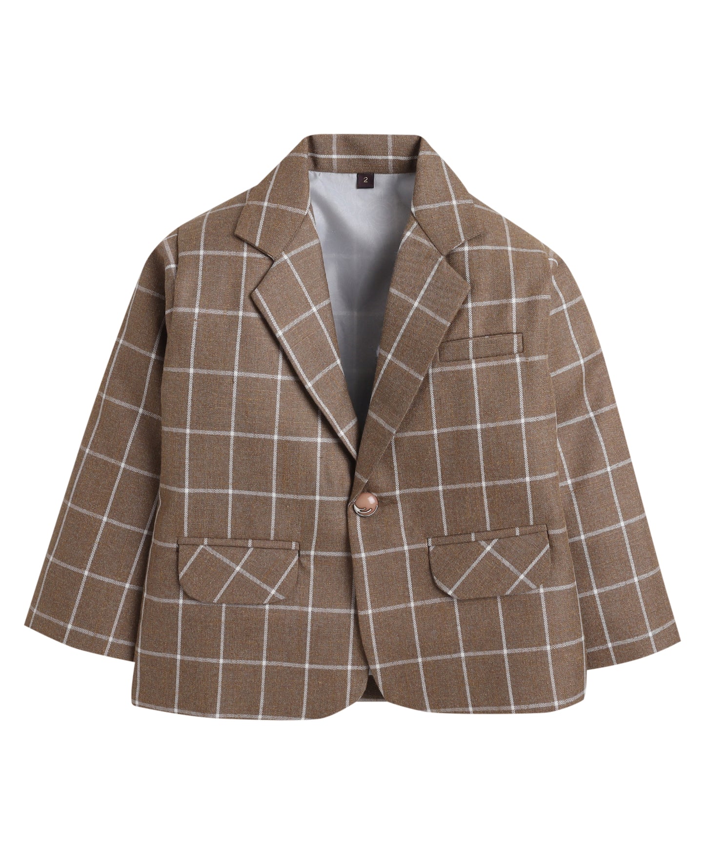 4076 Brown Checks Coat Suit