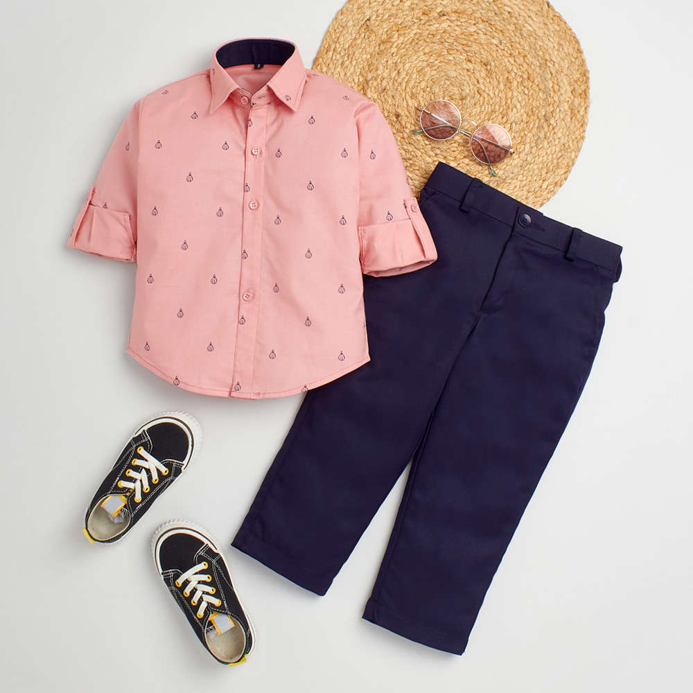 4036 Peach Parachute Pant set