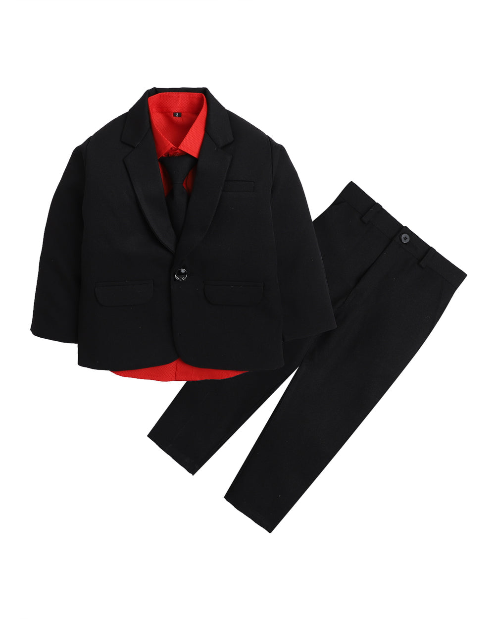 6002 boys black matty blazer with single-breasted collar