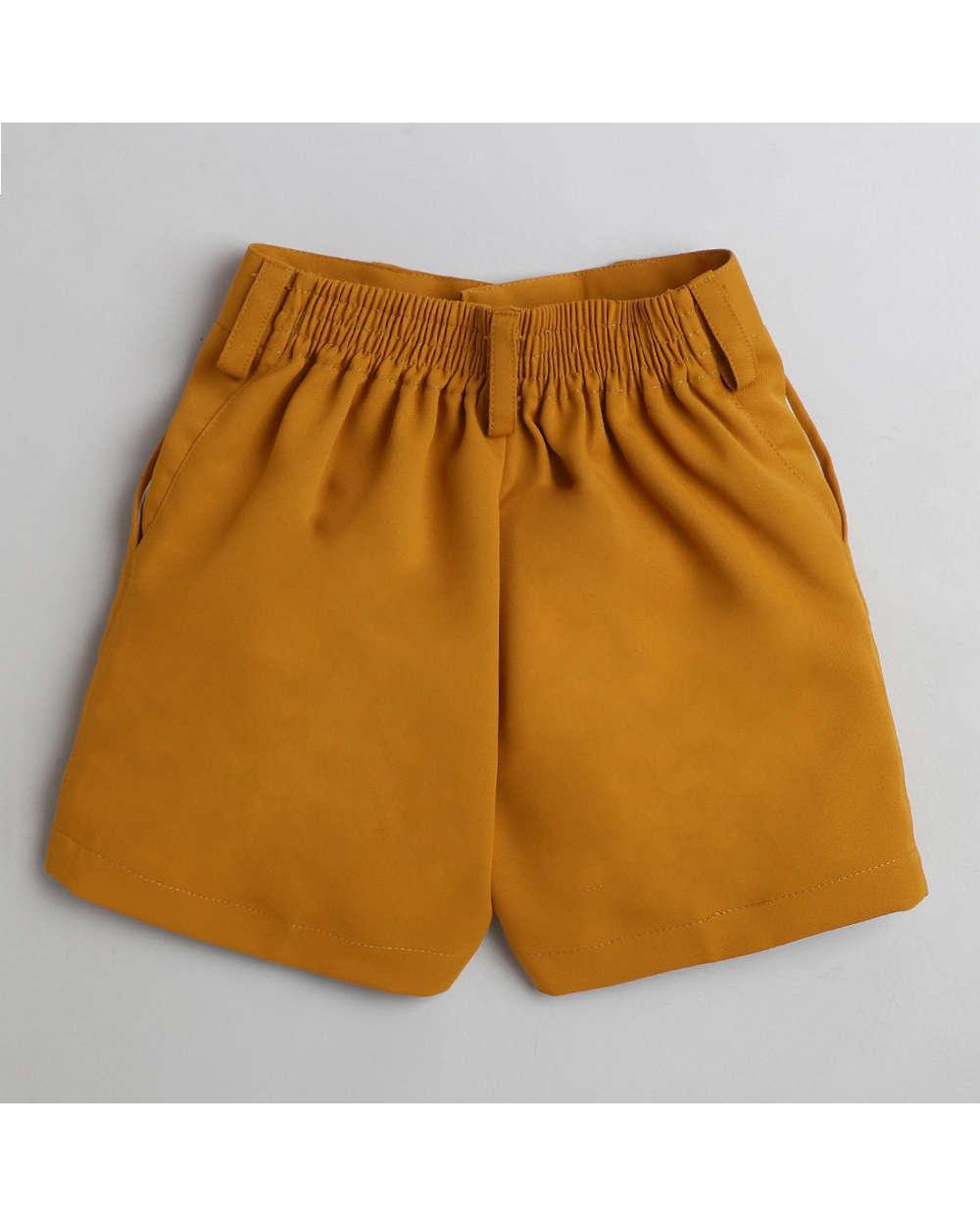 333Y yellow shirt bow tie and shorts set for kids