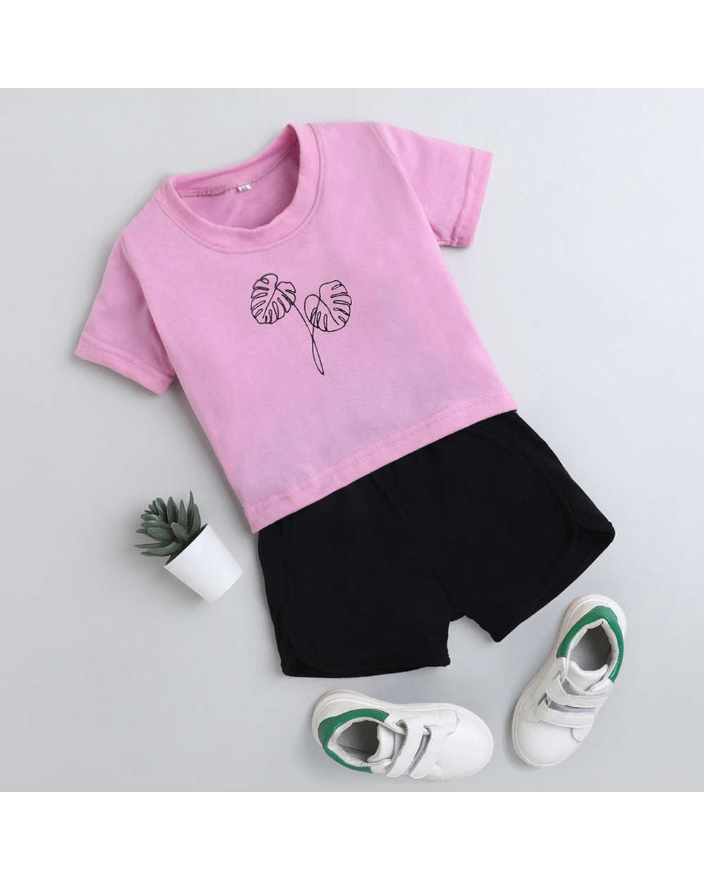 789L lilac leaf shirt and shorts set for boys