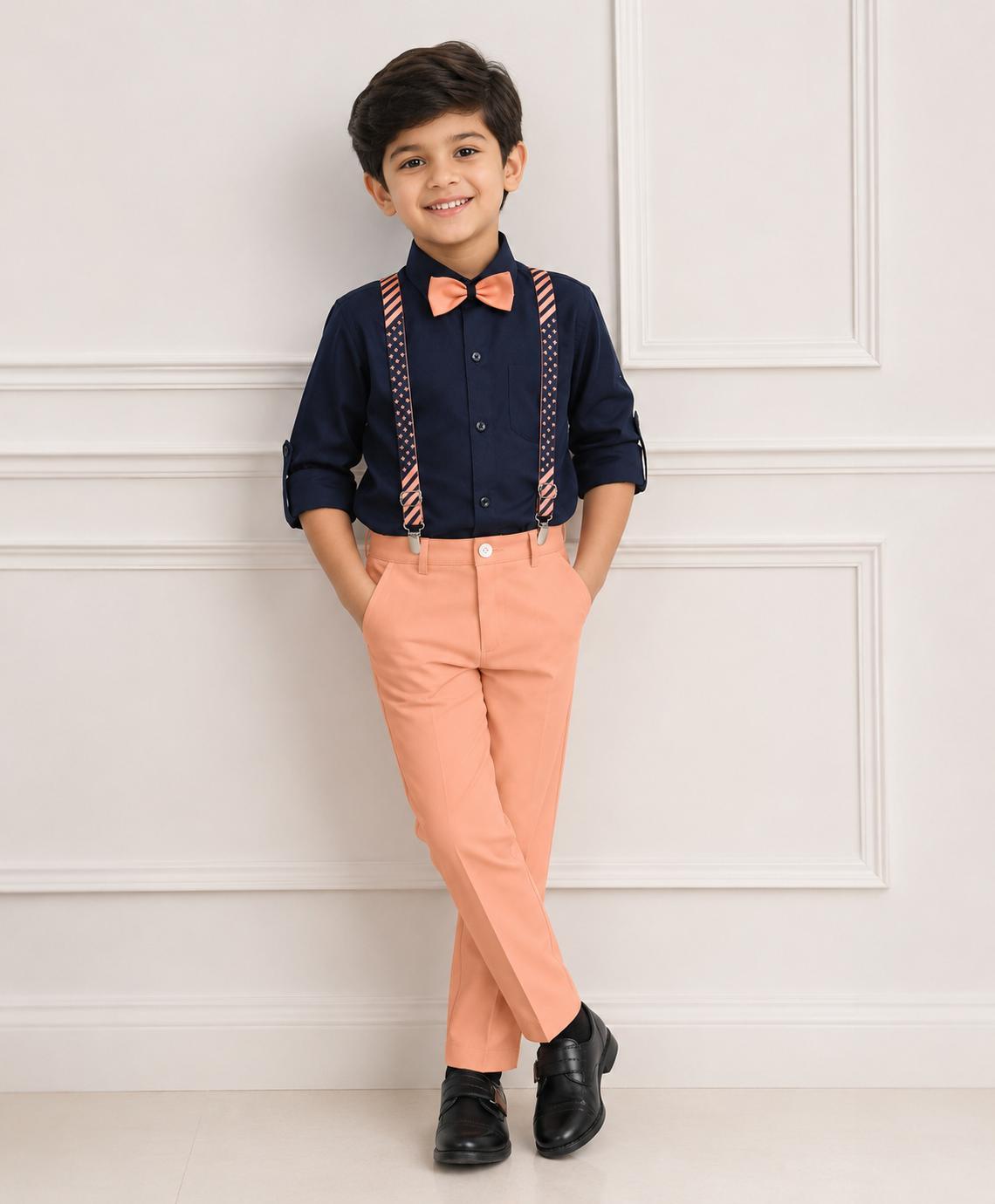6051 peach suspender sets