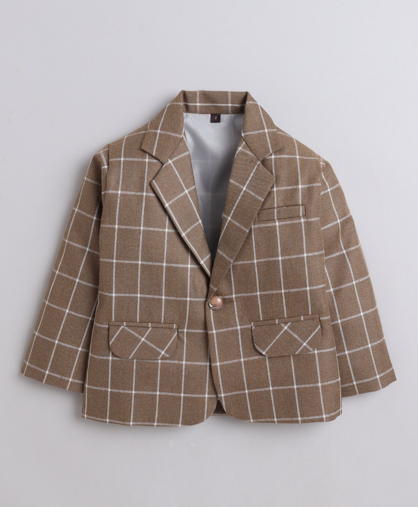 4076 Brown Checks Coat Suit