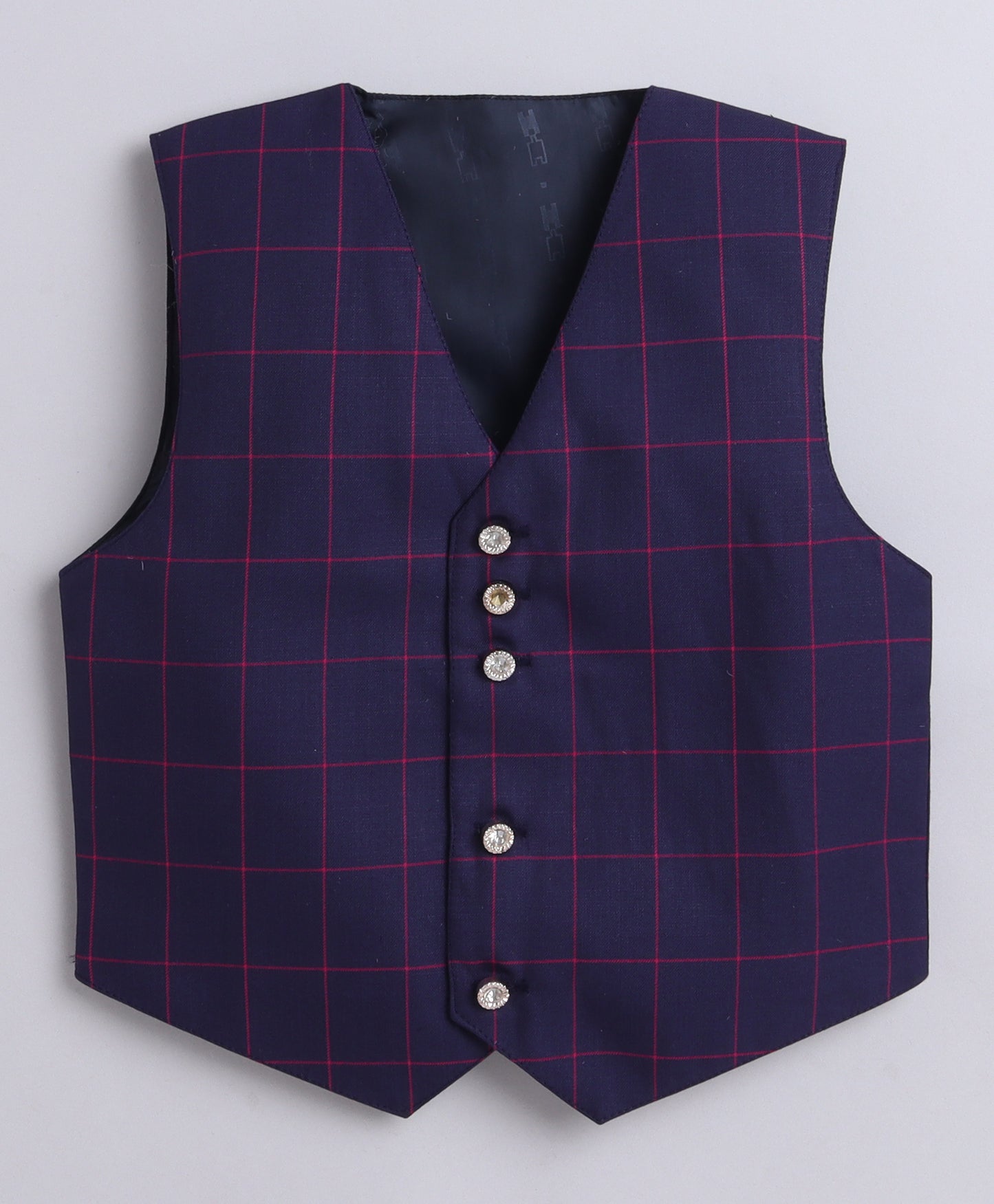 6032 Purple Checkered Coat Suit