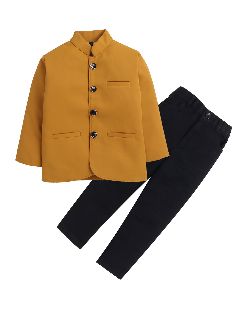 6015 Boys Mustard Jodhpuri Denim Set