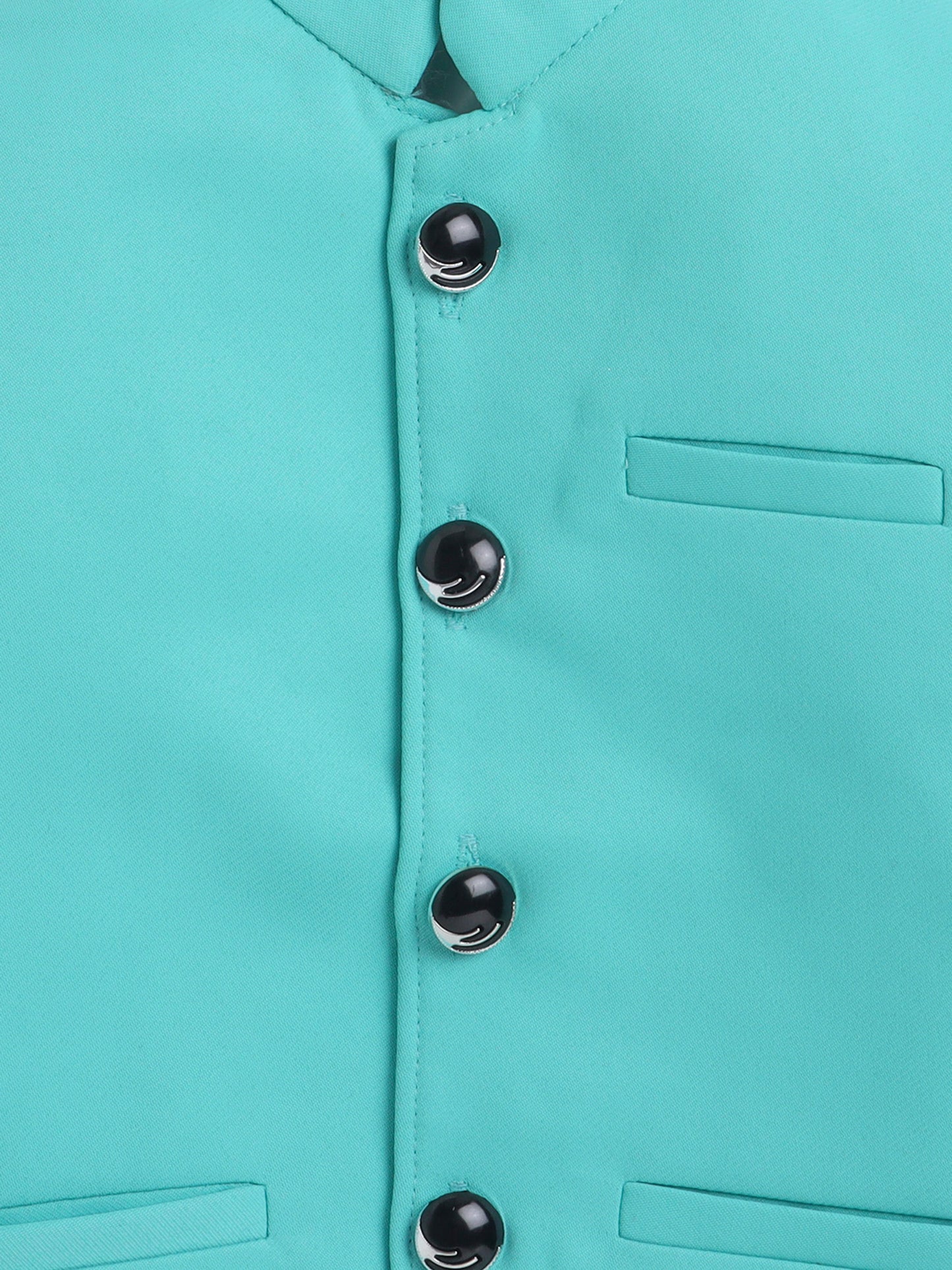 6014 Boys Pista Green Black Jodhpuri Wedding Dress - Lil Homies