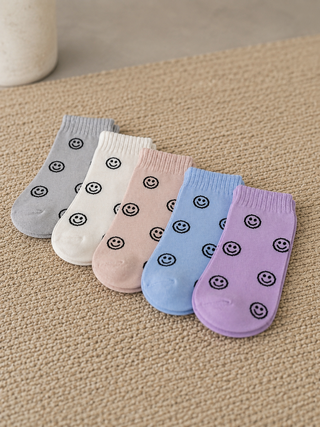 1017 Pastel Smiley Face Socks