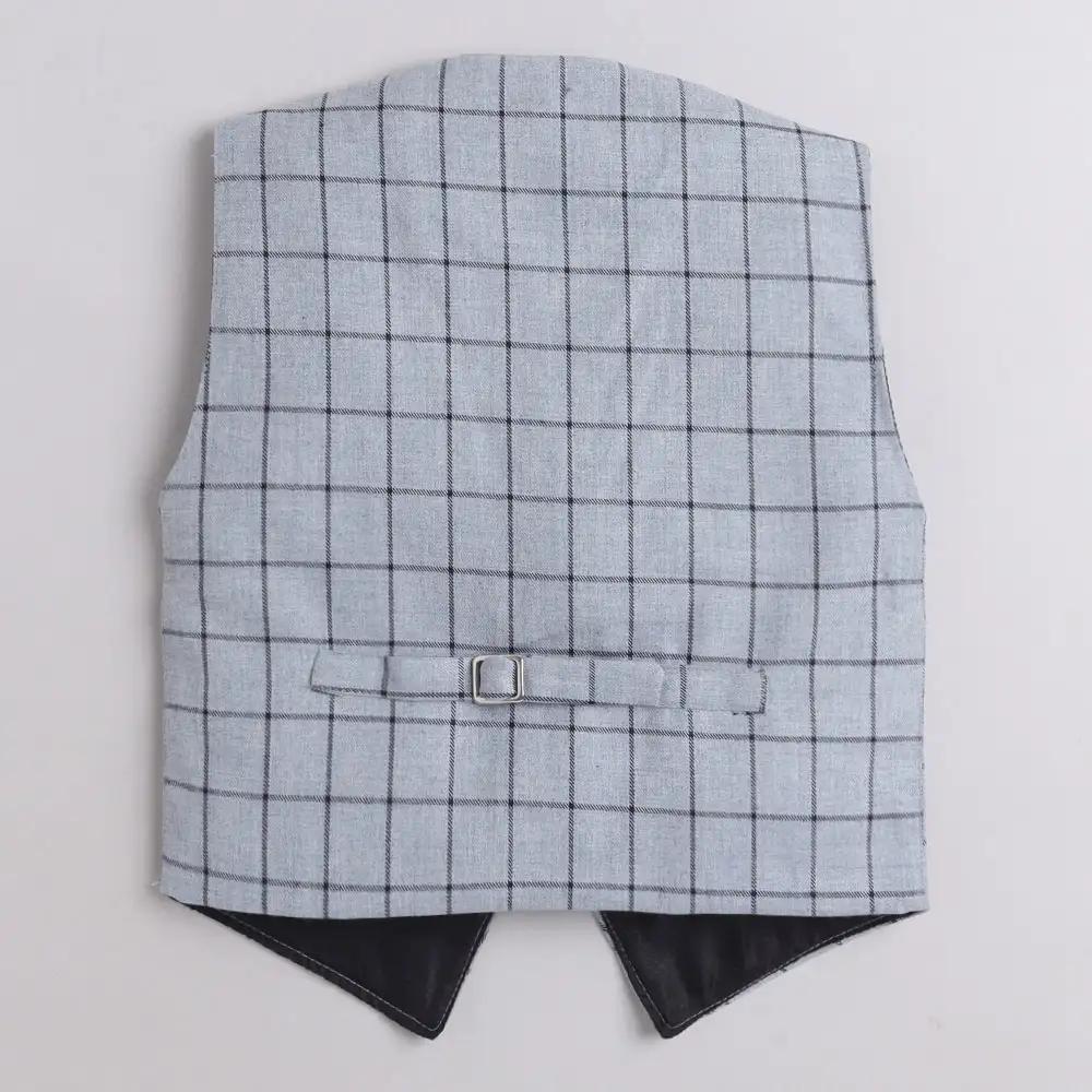 6008 Boys Grey Checkered Formal Set