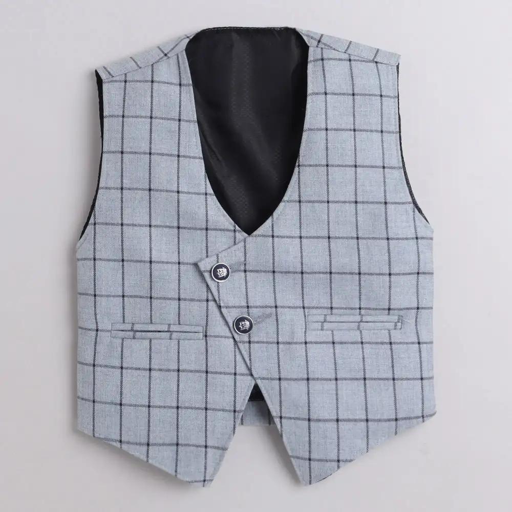 6008 Boys Grey Checkered Formal Set