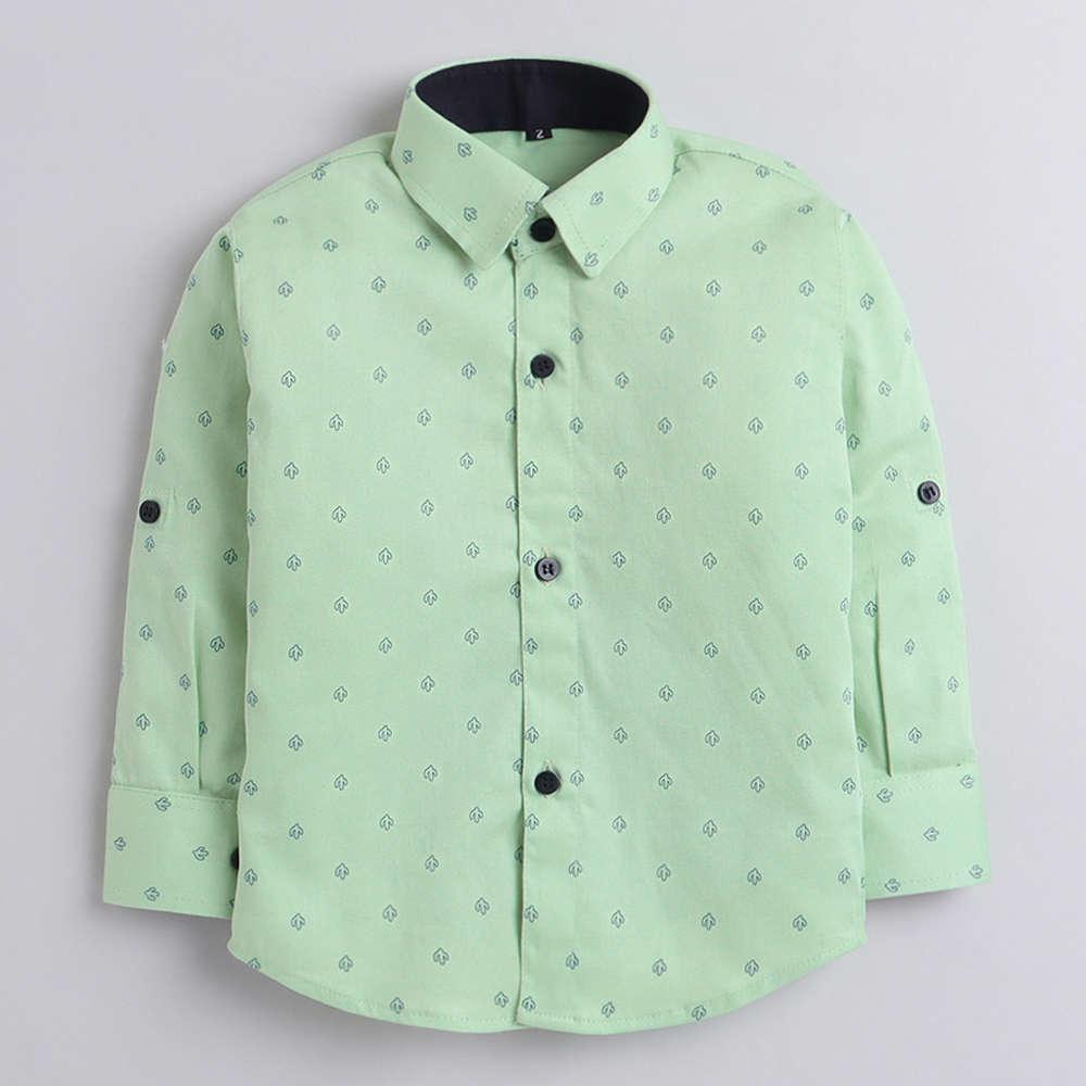 4001 Kids Shirt Pistachio Bow Tie And Pantset