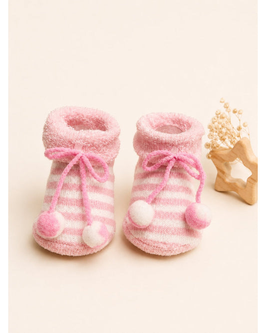 ChiqChaps pink cherry striped socks for kids