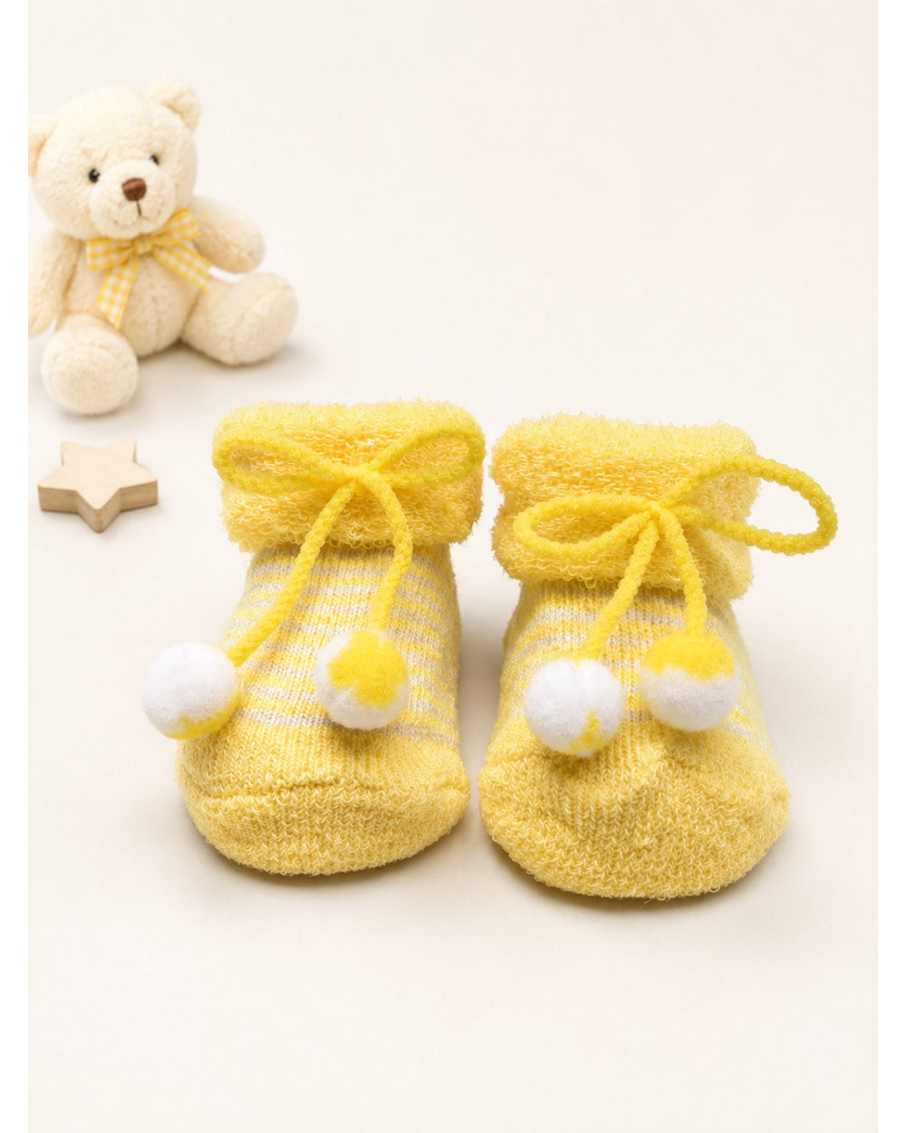 ChiqChaps yellow cherry striped socks for kids
