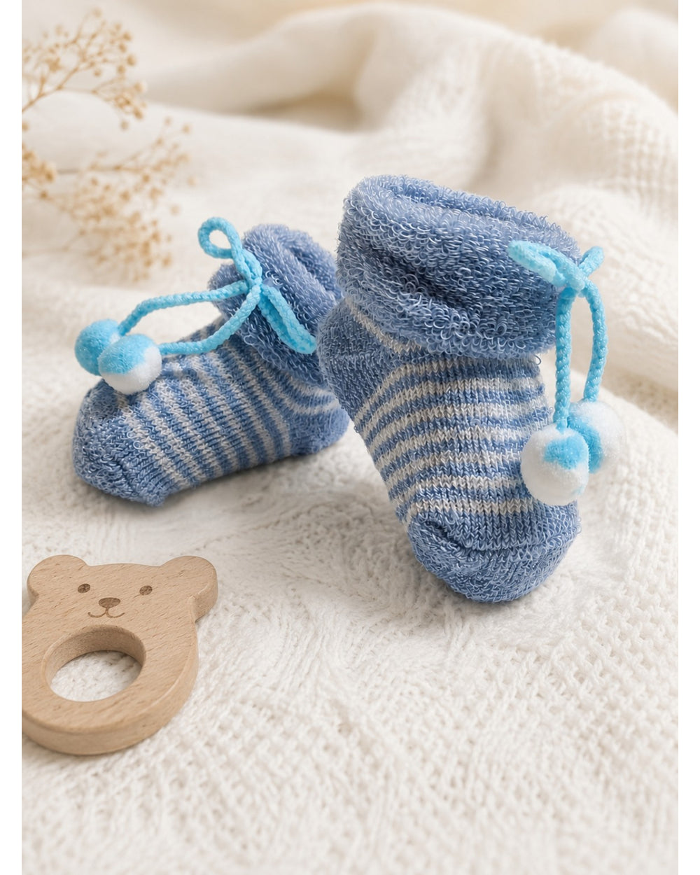 ChiqChaps blue cherry striped socks for kids
