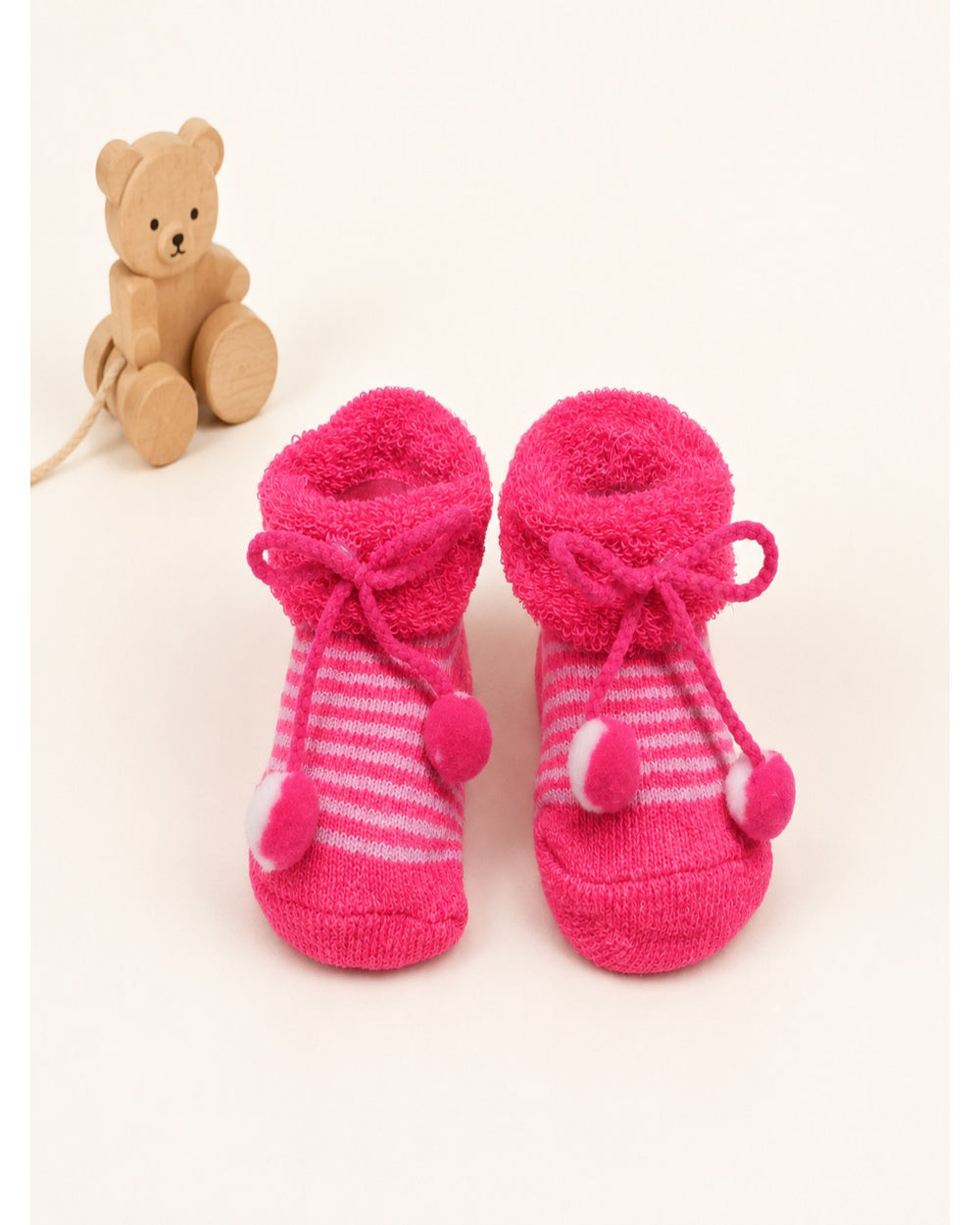 ChiqChaps pink cherry striped socks for kids