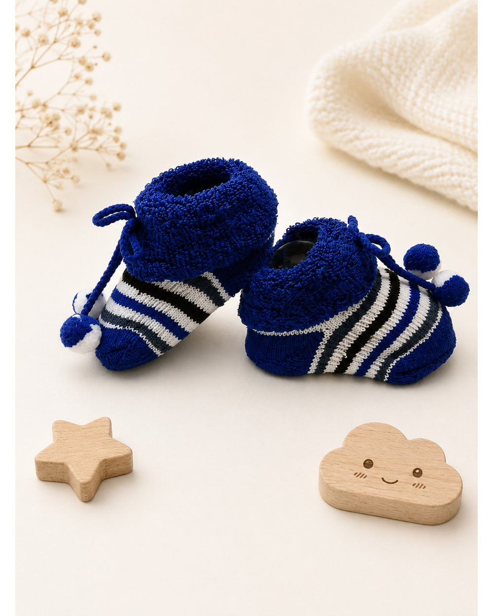 ChiqChaps dark blue cherry striped socks for kids
