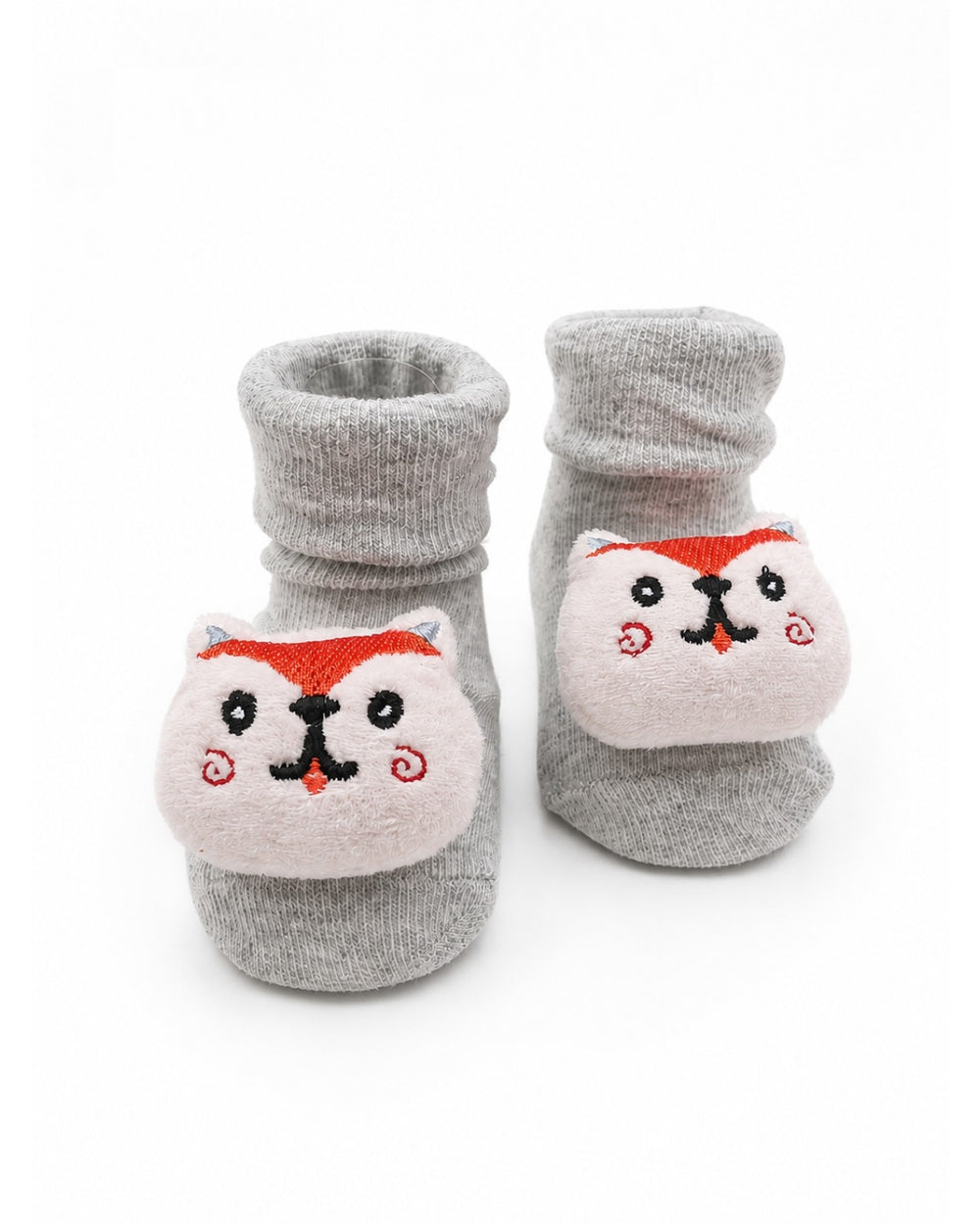 ChiqChaps grey plush cat socks for kids