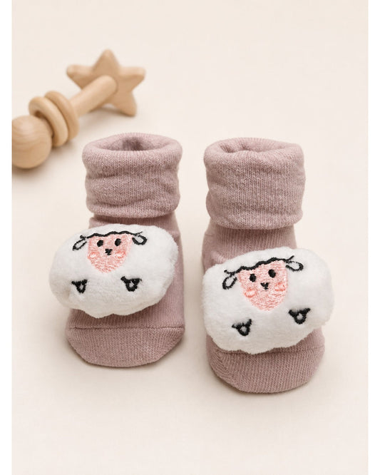 ChiqChaps rust sheep face socks for kids