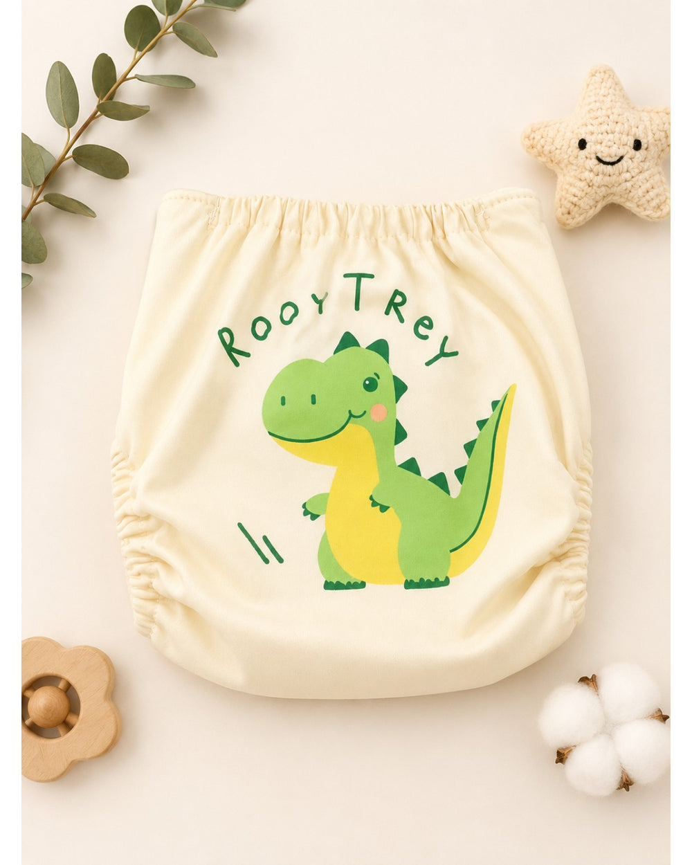 ChiqChaps green dinosaur print baby diaper