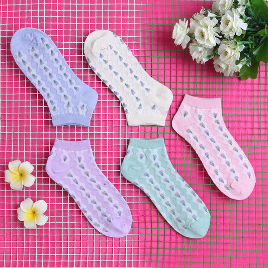 ChiqChaps Embroidered Floral Strips Socks