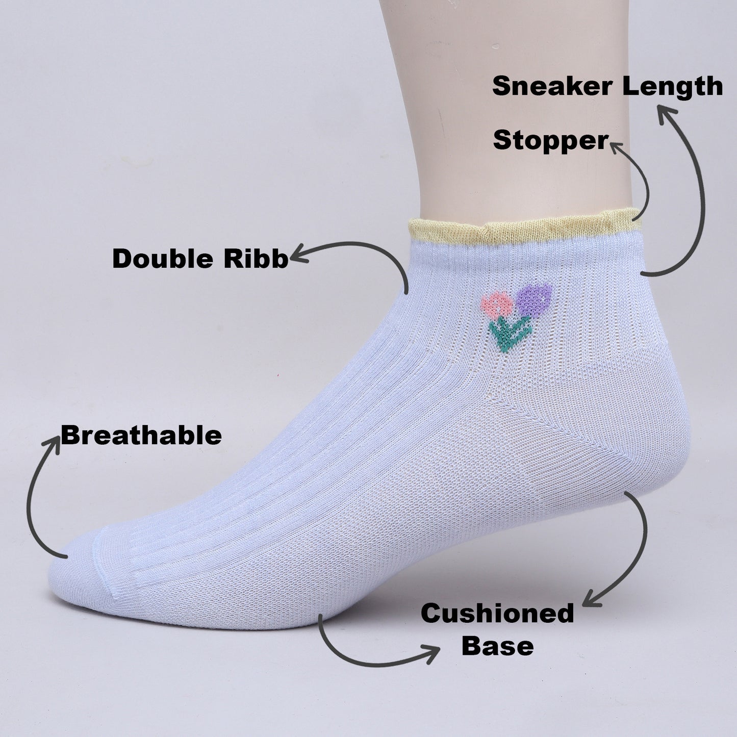 ChiqChaps Double Ribb Floral Socks