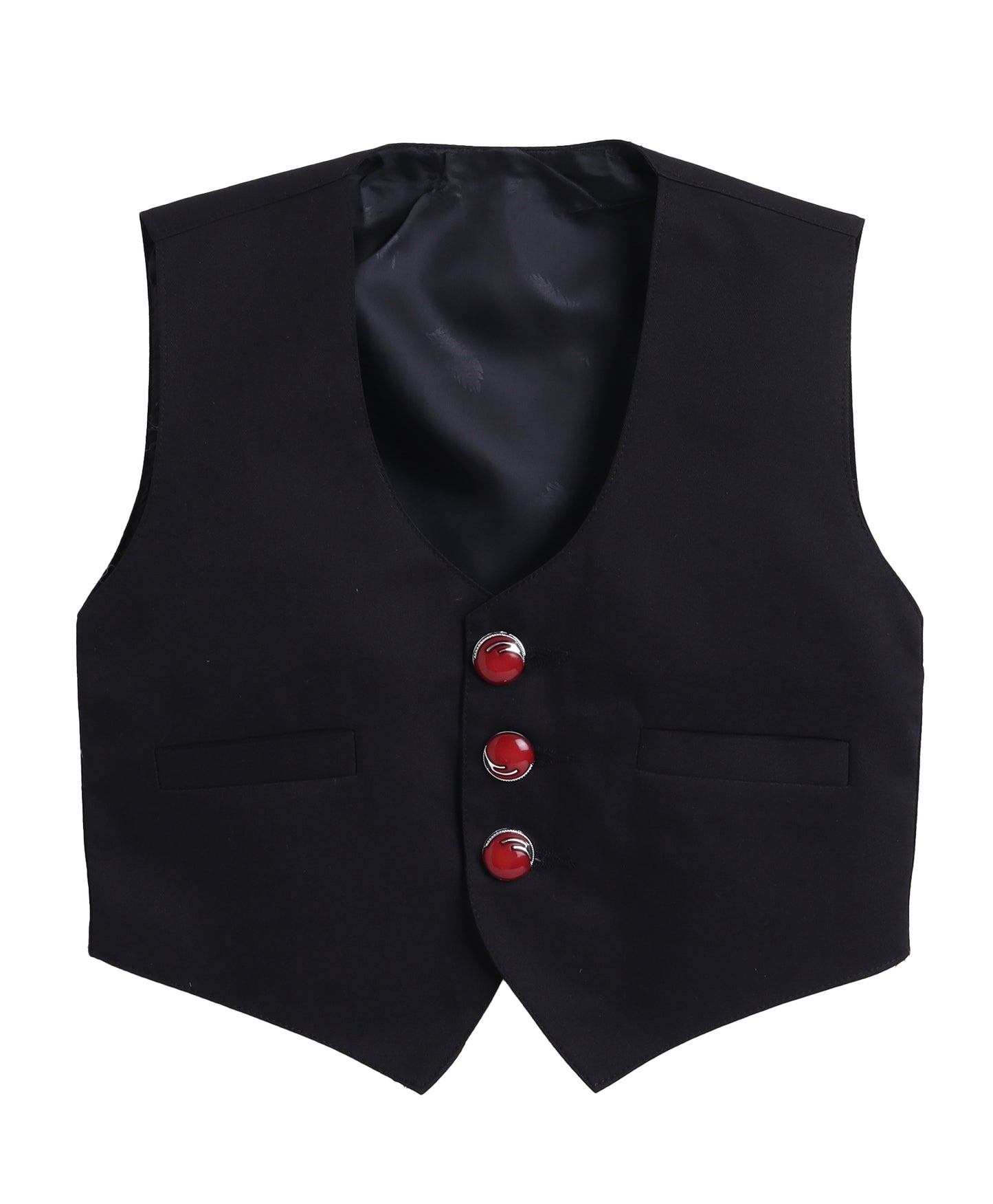 6027A Boys Black Red Waistcoat - Lil Homies