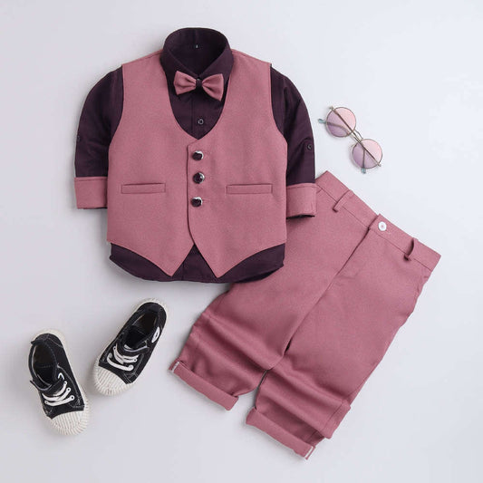 4004 Wine And Purple Suspender Set