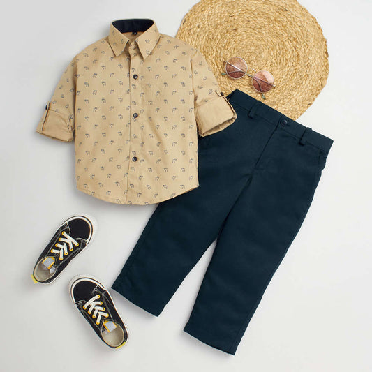4021 Khakhi Bull Pant Set