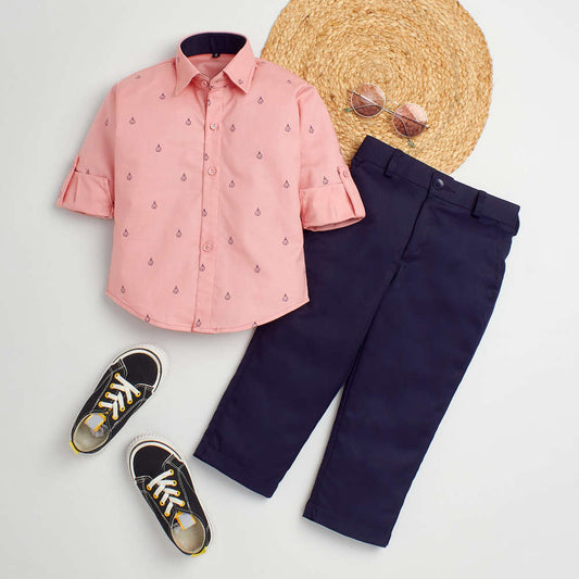 4036 Peach Parachute Pant set
