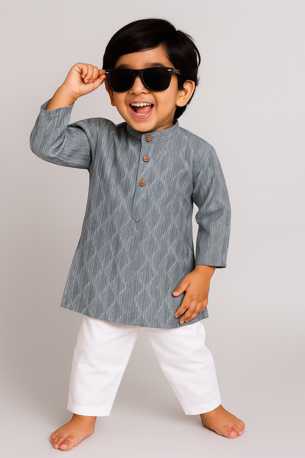 6039 Grey Kurta