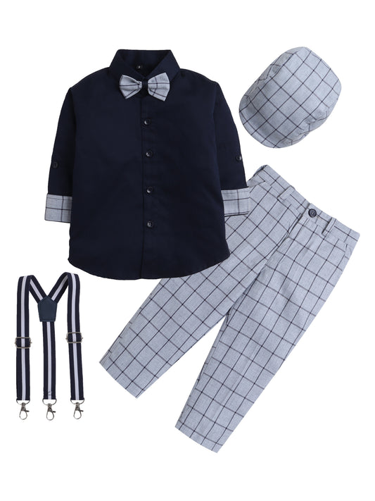 6009 Gray Checks Suspender