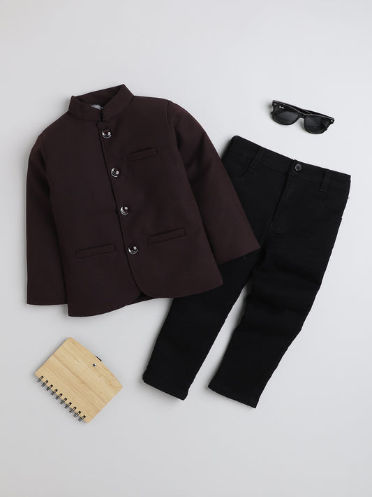 6026 Matty wine & Black Jeans Jodhpuri