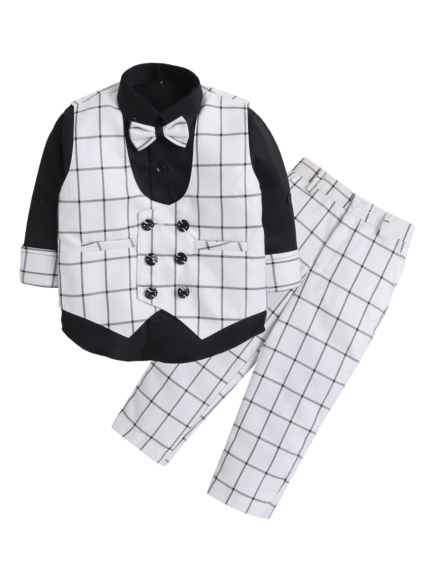 6030D Checks Cream WaistCoat