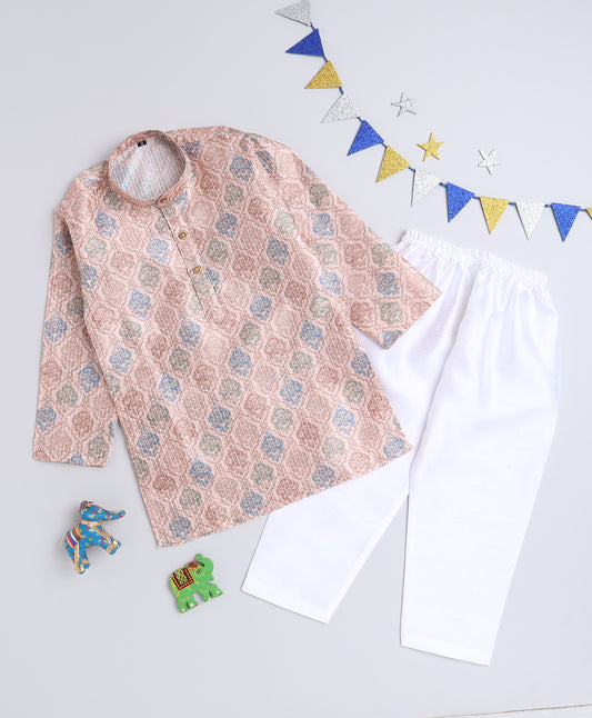 6038 Peach Kurta
