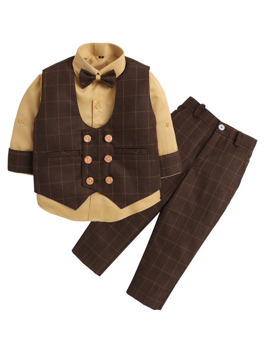 7012 Brown and Yellow checks V/c