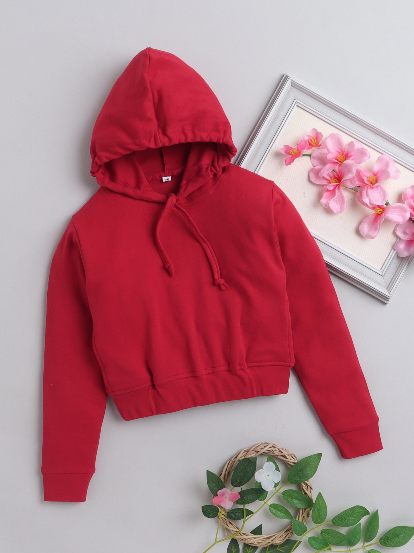 CHR Crop Hoodie Red