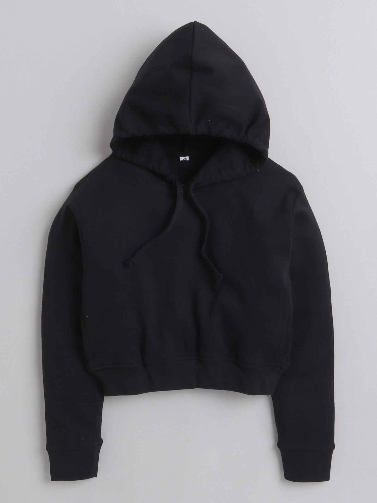 CHA Crop Hoodie Black