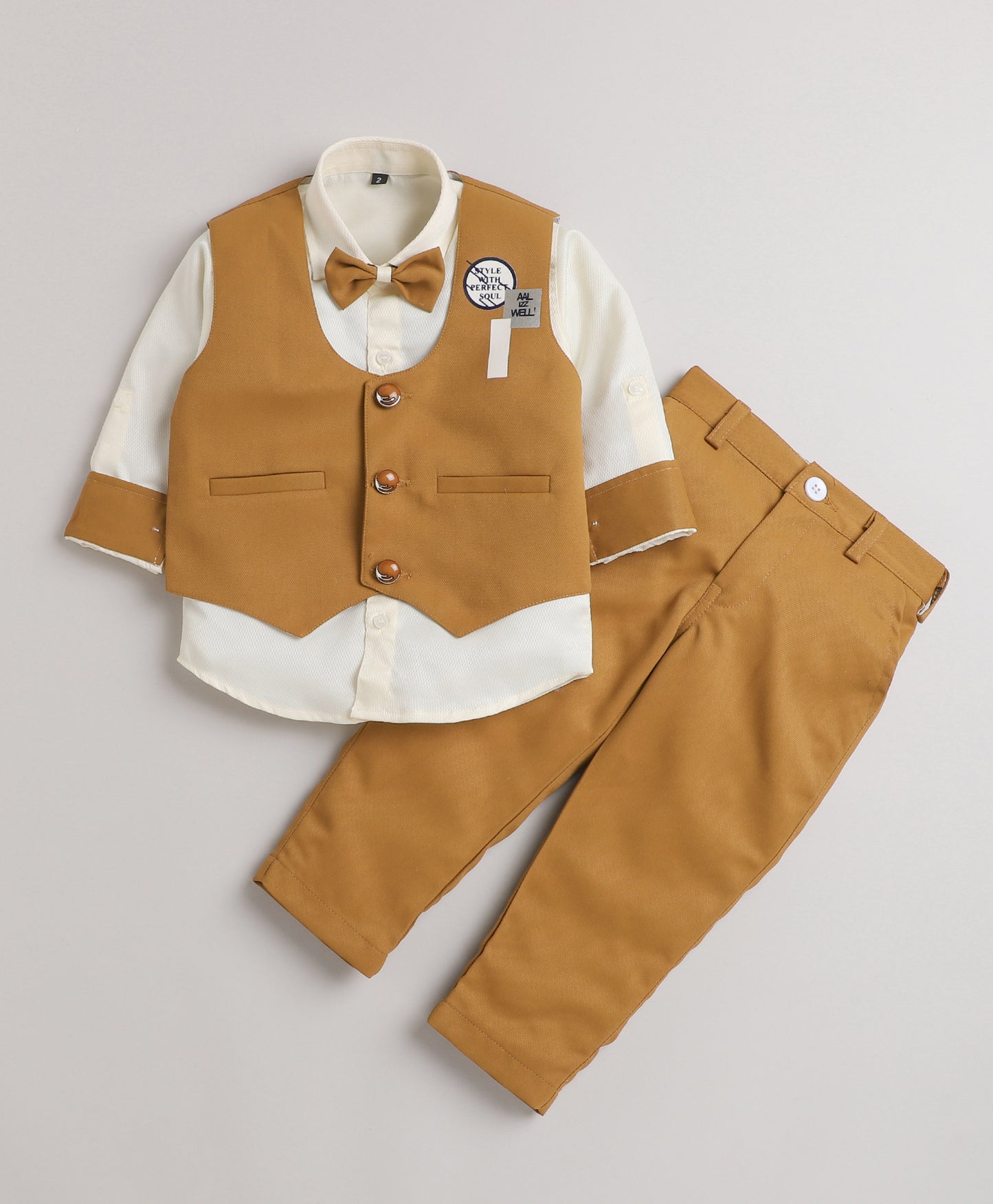 4069 Khakhi and Cream Print