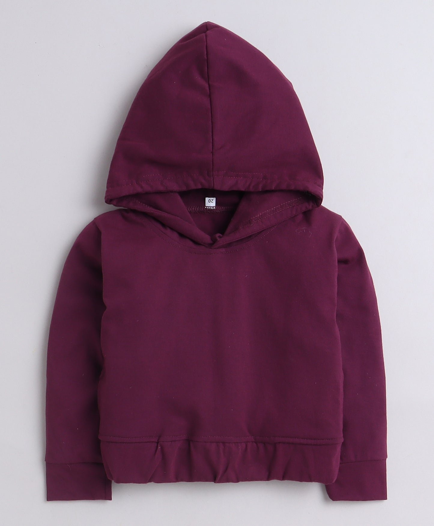 9015 Burgundy Crop Hoodie