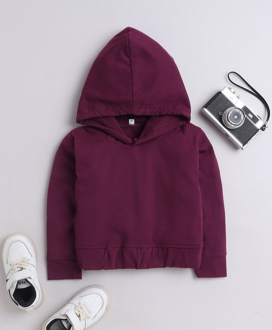 9015 Burgundy Crop Hoodie