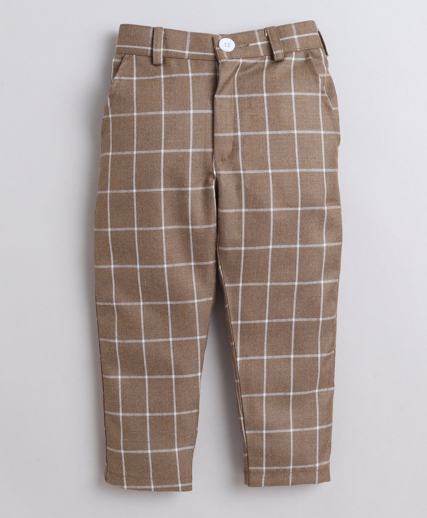 4076 Brown Checks Coat Suit