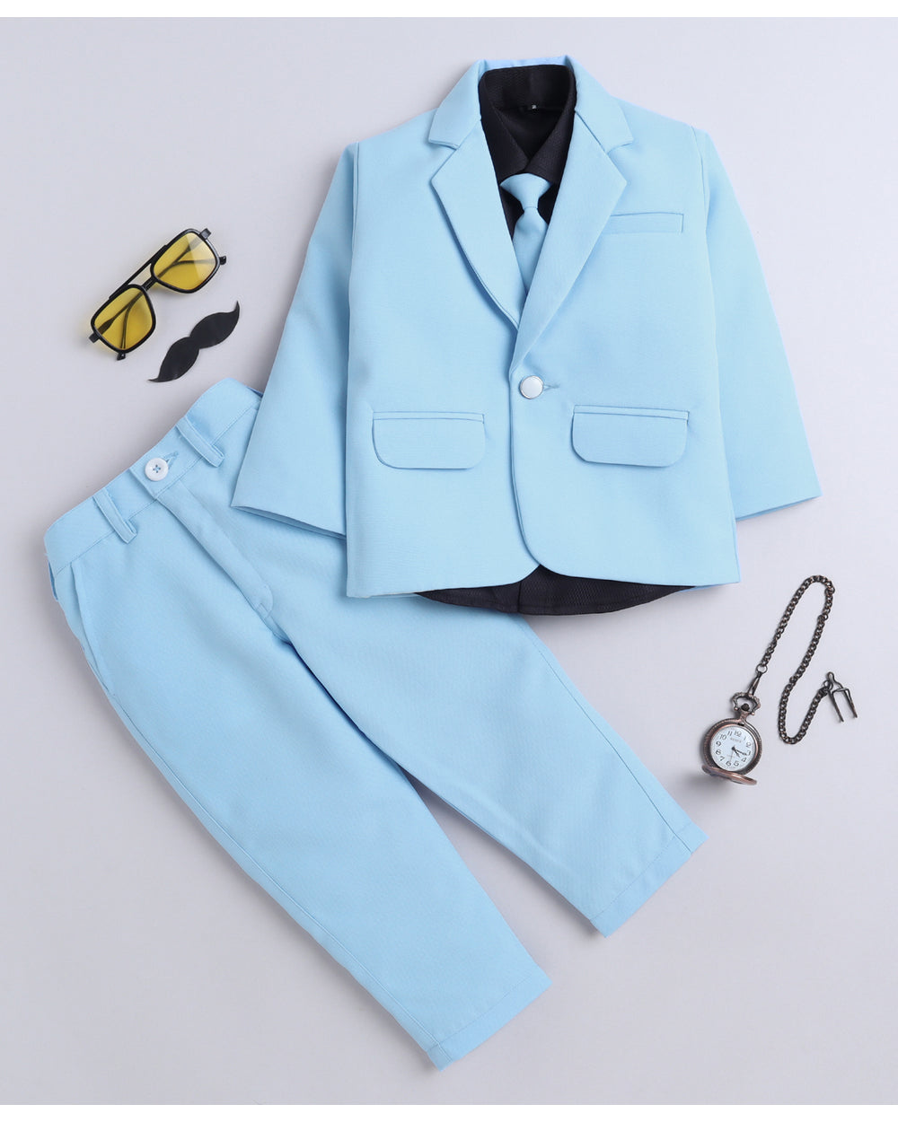 6050 Boys Light Blue Suit with SB Collar