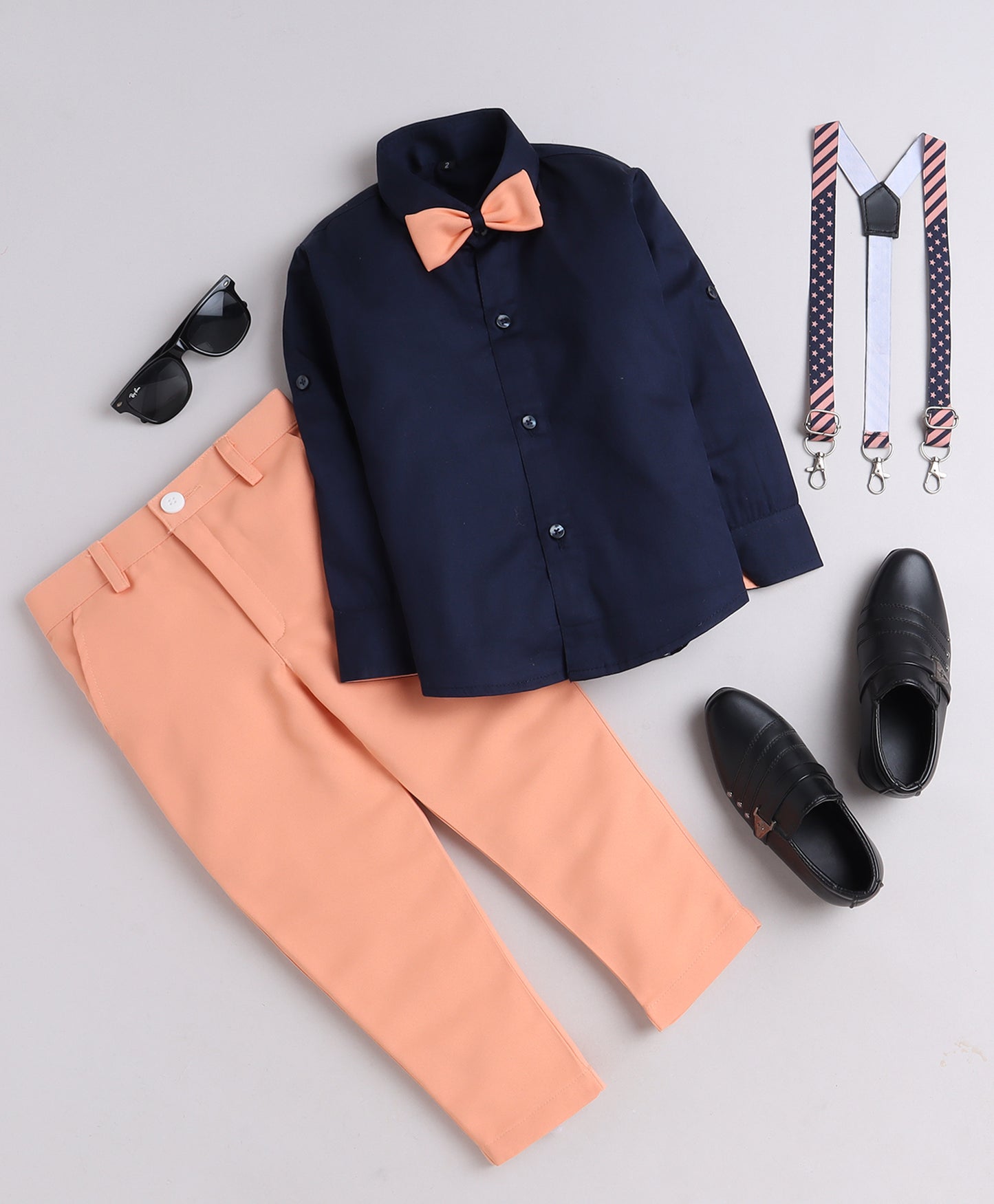 6051 Peach Suspender sets