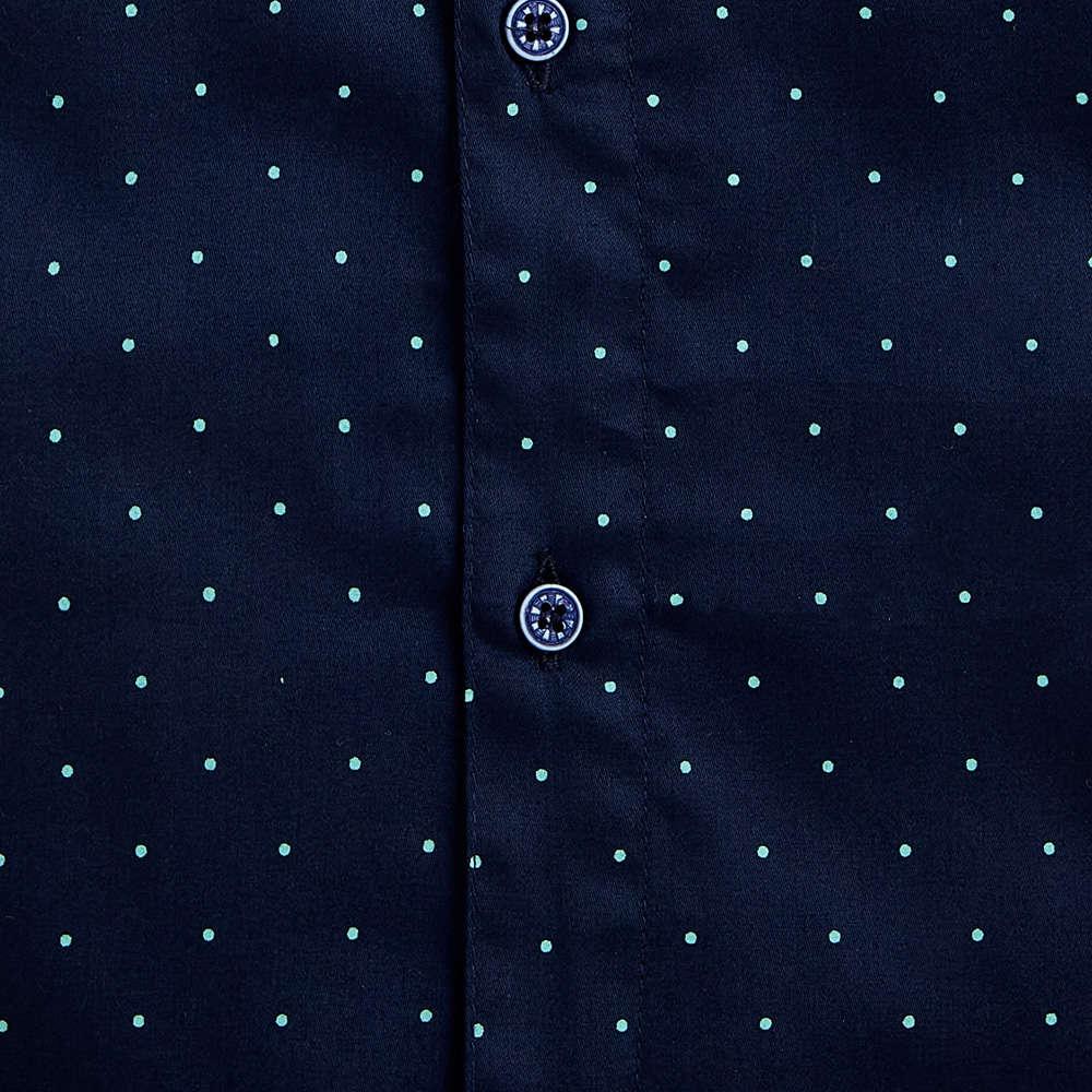 842T Kids Navy Blue Polka Dot Shirt With Bow Tie And Pantset