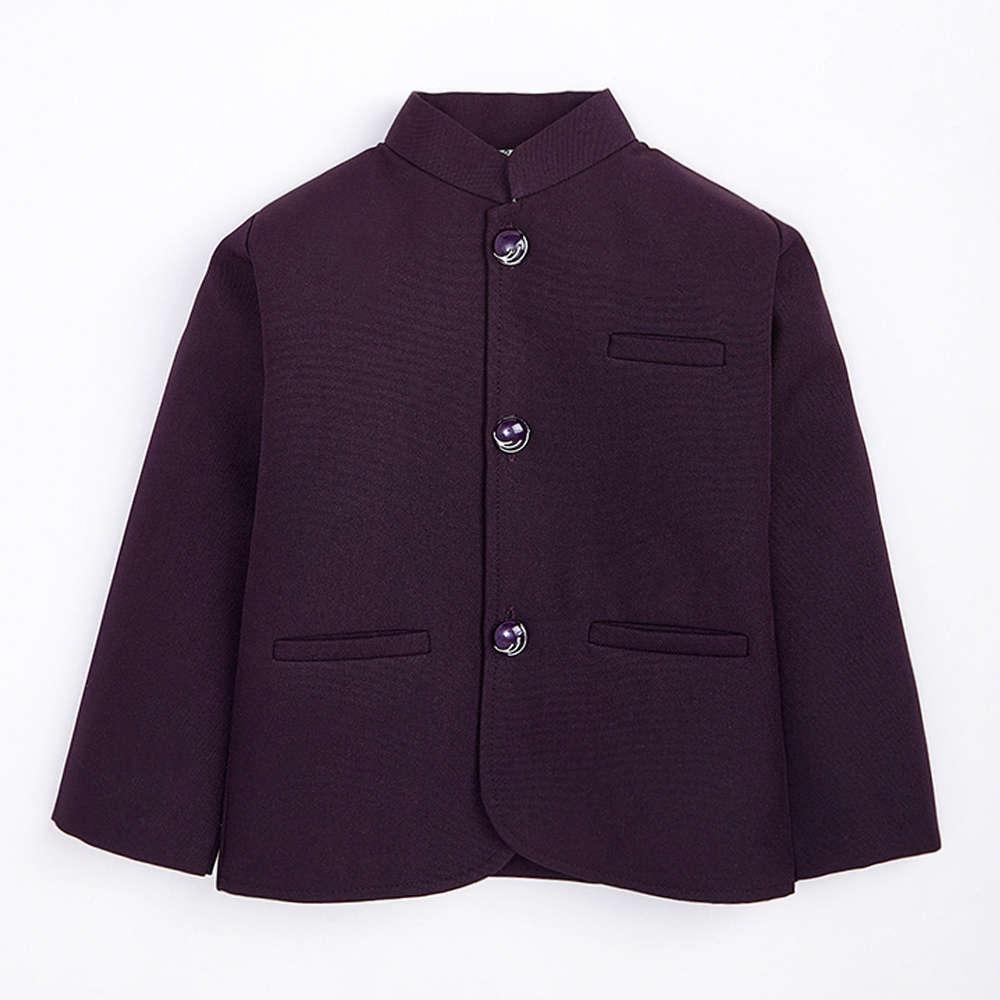 5007 Boys Burgundy Solid Blazer And Pantset