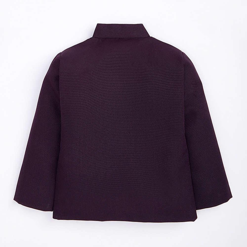 5007 Boys Burgundy Solid Blazer And Pantset