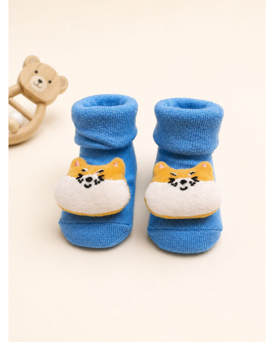 ChiqChaps blue fox face socks for kids